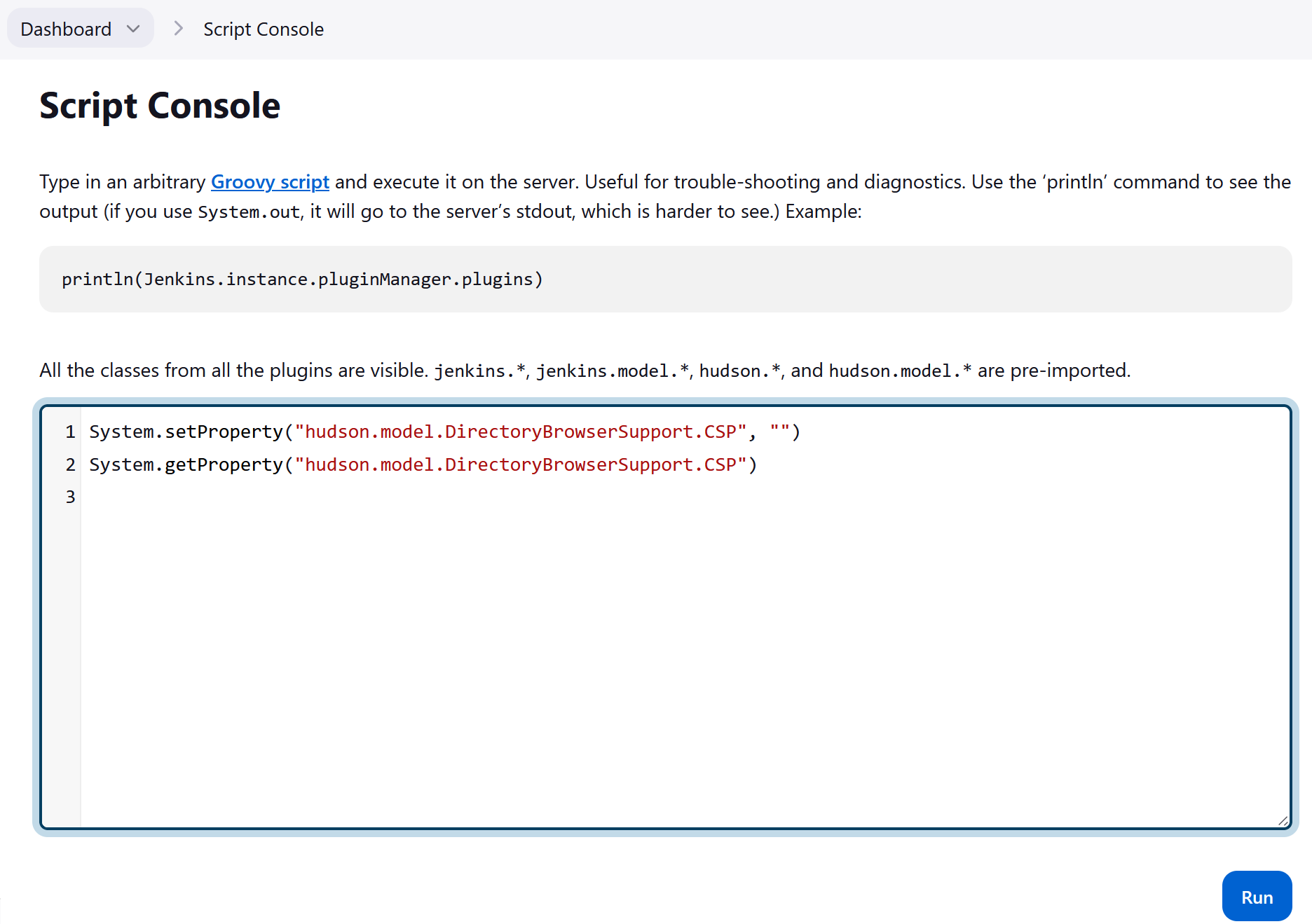maven script console site