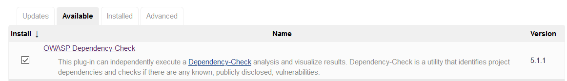 plugins owasp dependency check install