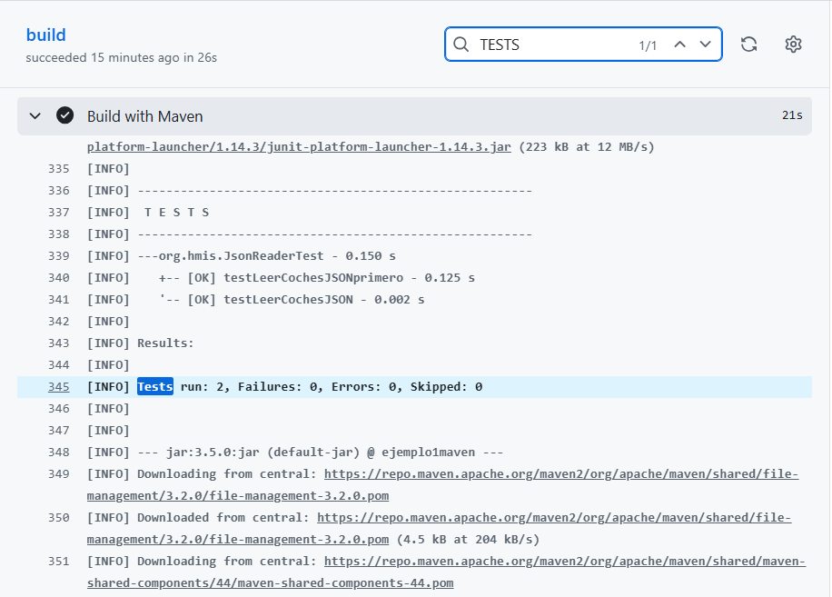 maven build job step