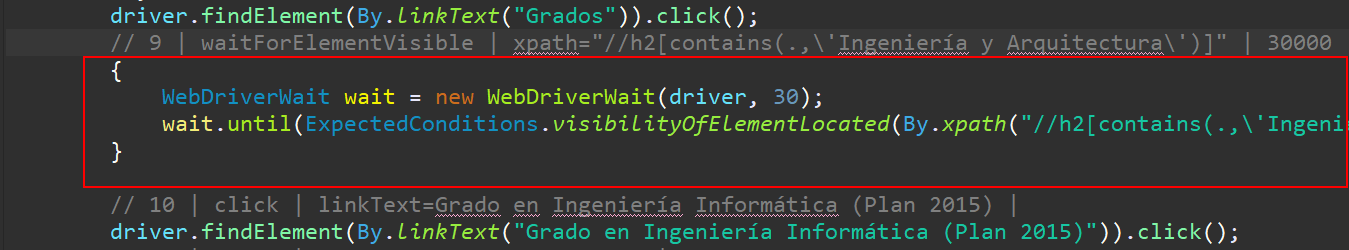 selenium webdriver waitForElementVisible