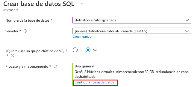 Tutorial – Aplicación Web DotNet Core con Base de datos SQL en Azure